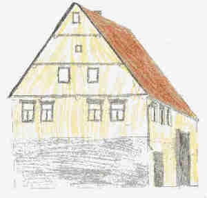 gemaltes Bild vom Alten Bauernhaus